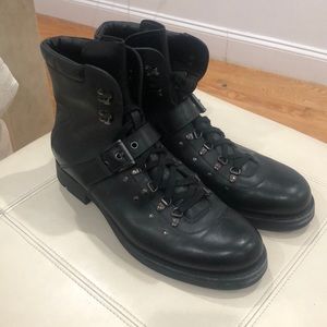 prada leather combat boots men size 12